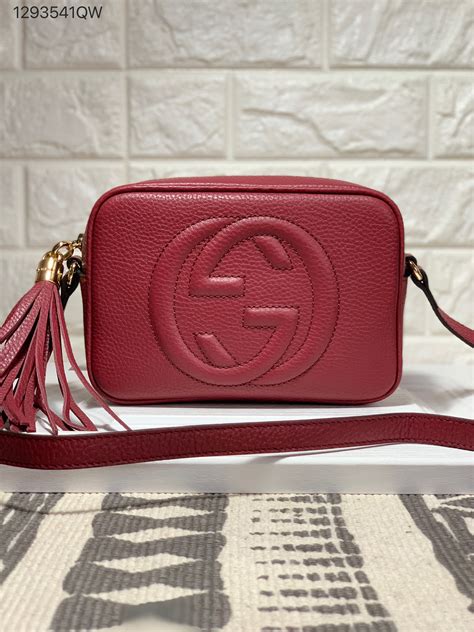 maroon gucci bag|authentic Gucci soho crossbody bag.